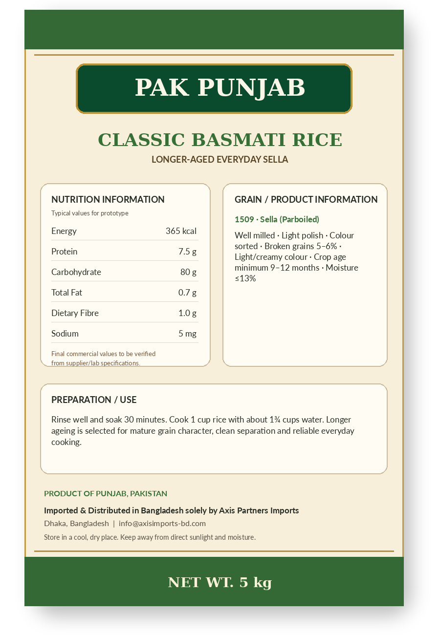 Classic Basmati Rice back packet
