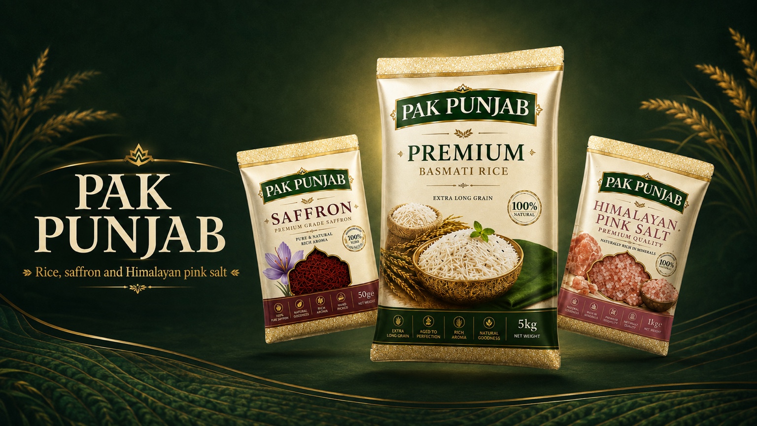 Pak Punjab rice, saffron and Himalayan pink salt