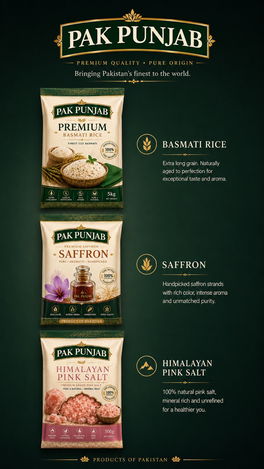 Pak Punjab rice, saffron and Himalayan pink salt